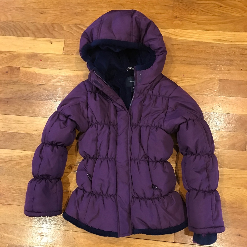 Land's End Girl's Purple Winter Coat Size 5-6